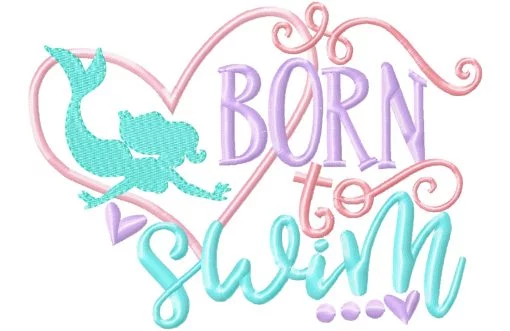 Born To Swim - Embroidery and Cutting Options - Image 4