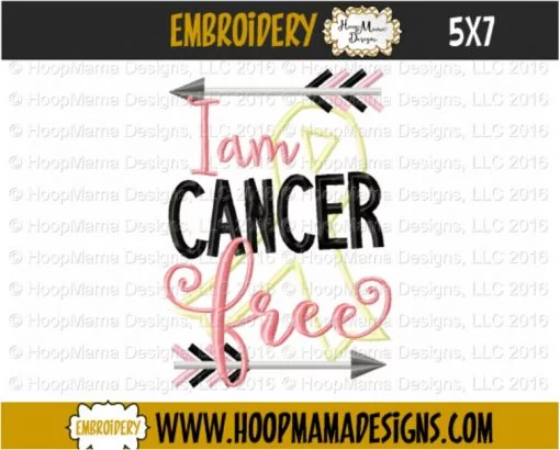 I Am Cancer Free - Embroidery and Cutting Options - Image 2