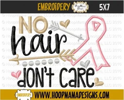 No Hair Don't Care - Embroidery and Cutting Options - Image 2