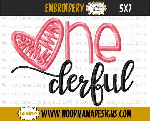 One Derful - Embroidery and Cutting Options - Image 2