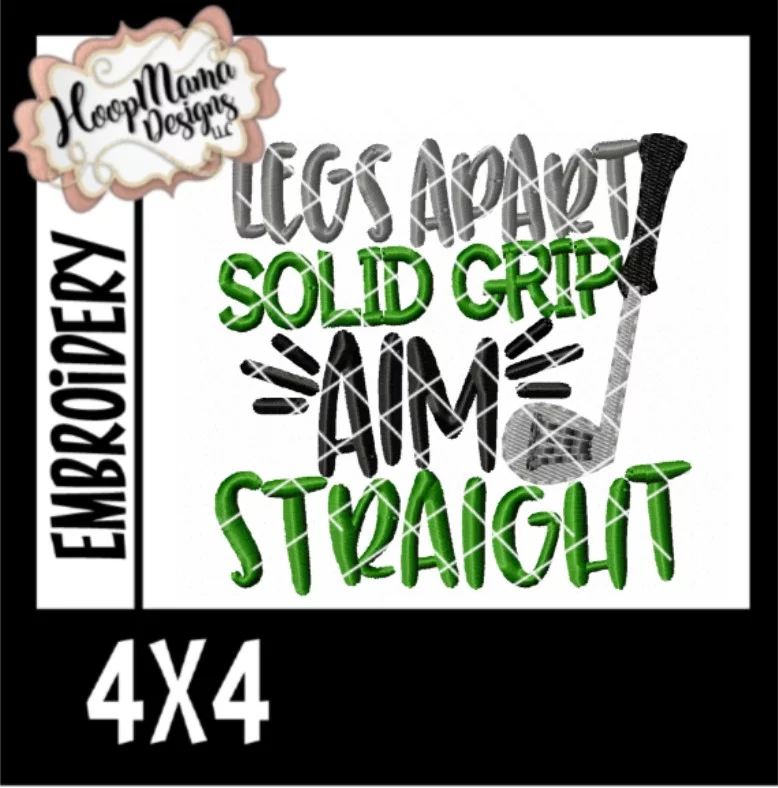 Legs Apart Solid Grip Aim Straight - Golf Toilet Paper - Embroidery and Cutting Options - Image 2