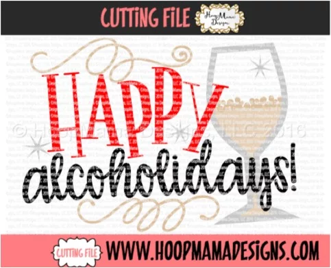Happy Alcoholidays - Embroidery and Cutting Options - Image 3