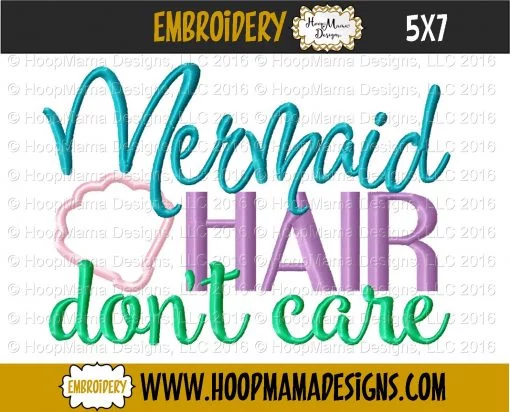 Mermaid Hair Don't Care - Embroidery and Cutting Options - Image 2