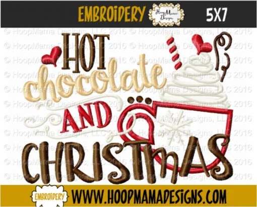 Hot Chocolate And Christmas - Embroidery and Cutting Options - Image 2