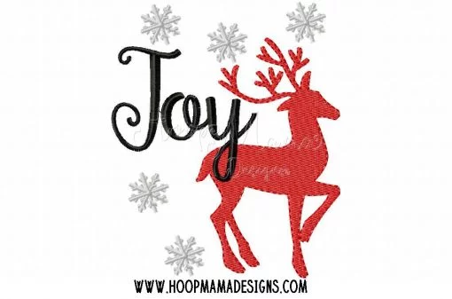 Joy With Reindeer - Embroidery and Cutting Options - Image 2