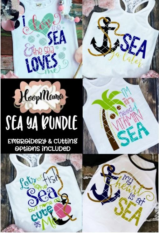 Sea Ya Embroidery & Cutting Bundle