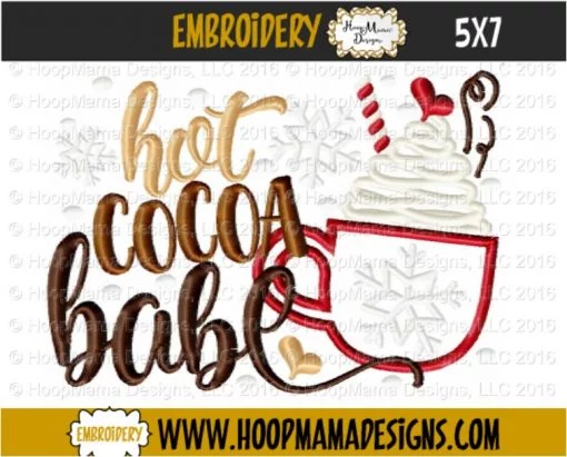 Hot Cocoa Babe - Embroidery and Cutting Options - Image 2