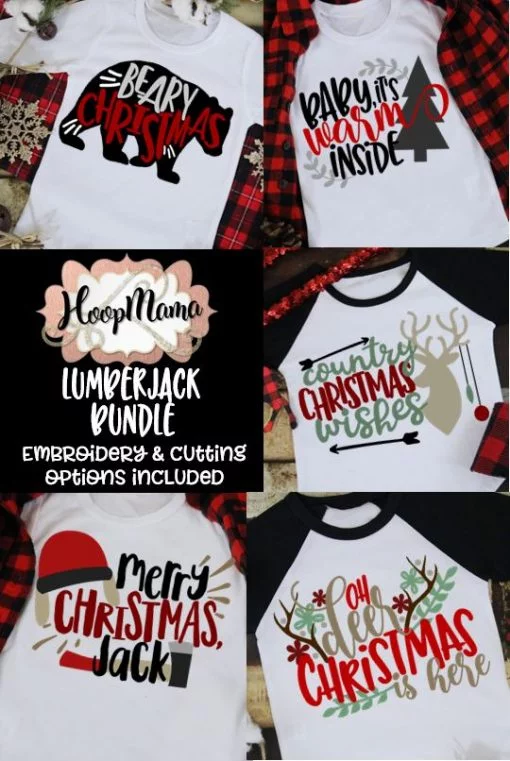Lumberjack Christmas Embroidery & Cutting Bundle