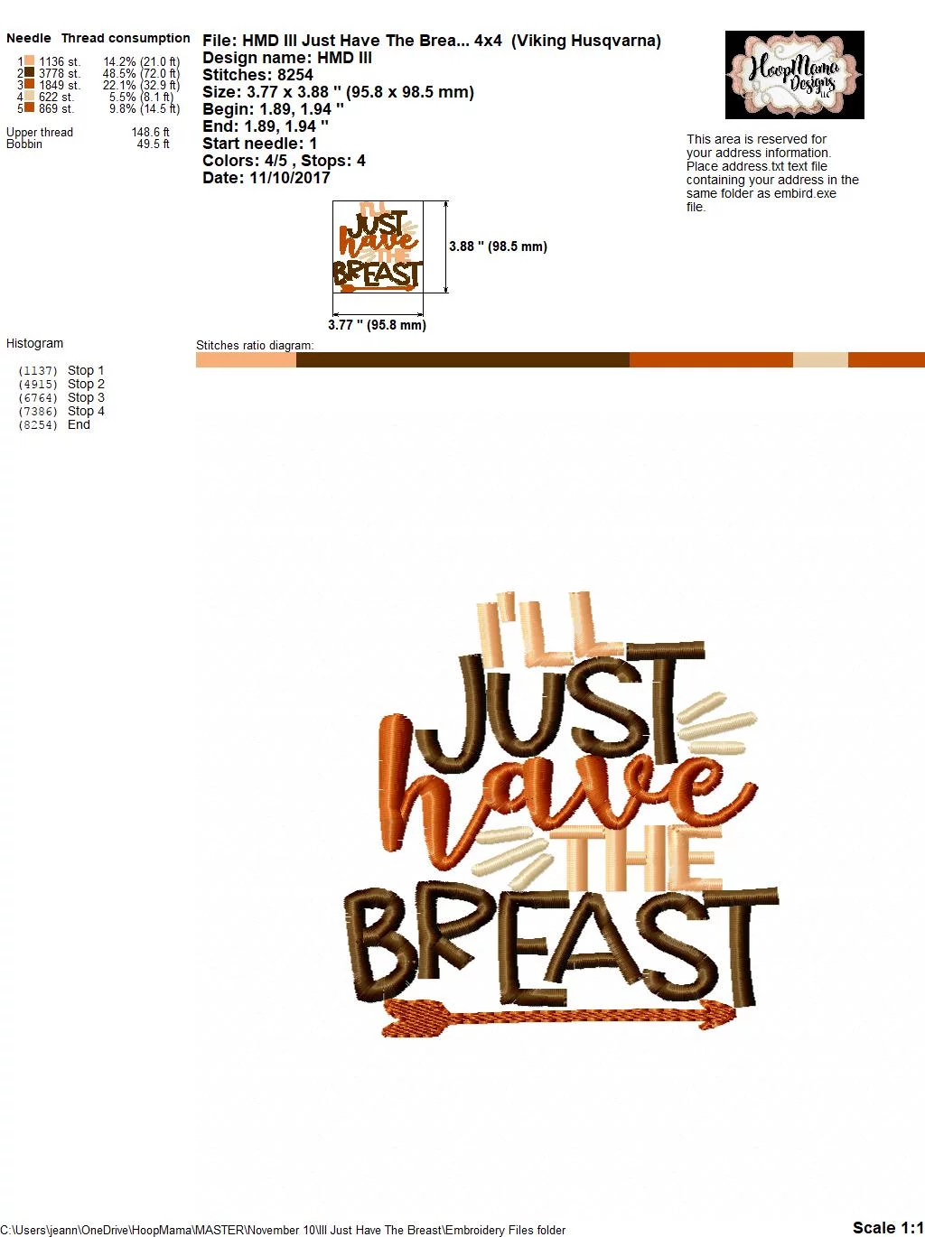 I'll Just Have The Breast - Embroidery and Cutting Options - Image 4