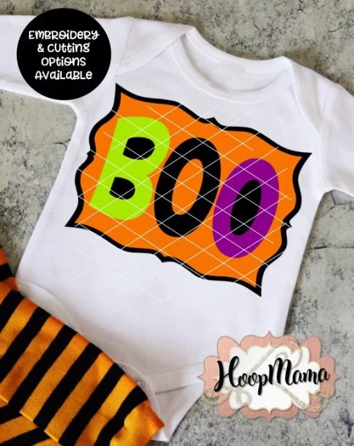 Boo - Embroidery and Cutting Options