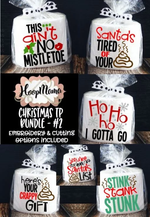 Christmas Toilet Paper #2 Embroidery & Cutting Bundle