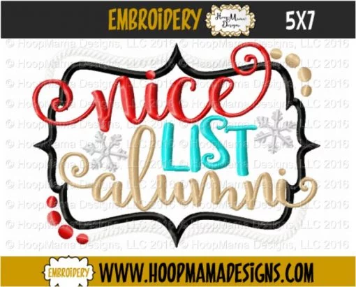 Nice List Alumni - Embroidery and Cutting Options - Image 2