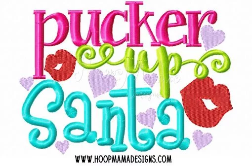 Pucker Up Santa - Embroidery and Cutting Options - Image 2
