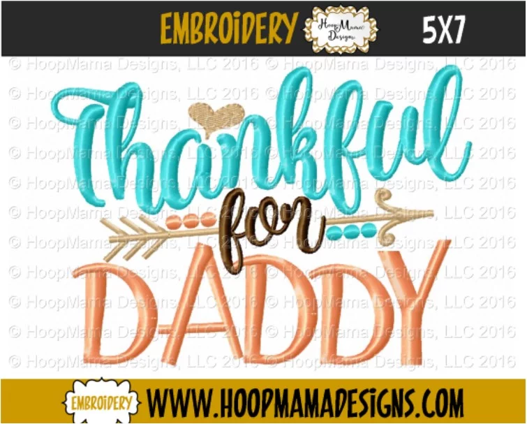 Thankful For Daddy GIRL - Embroidery and Cutting Options - Image 2
