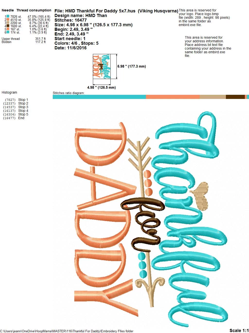 Thankful For Daddy GIRL - Embroidery and Cutting Options - Image 5