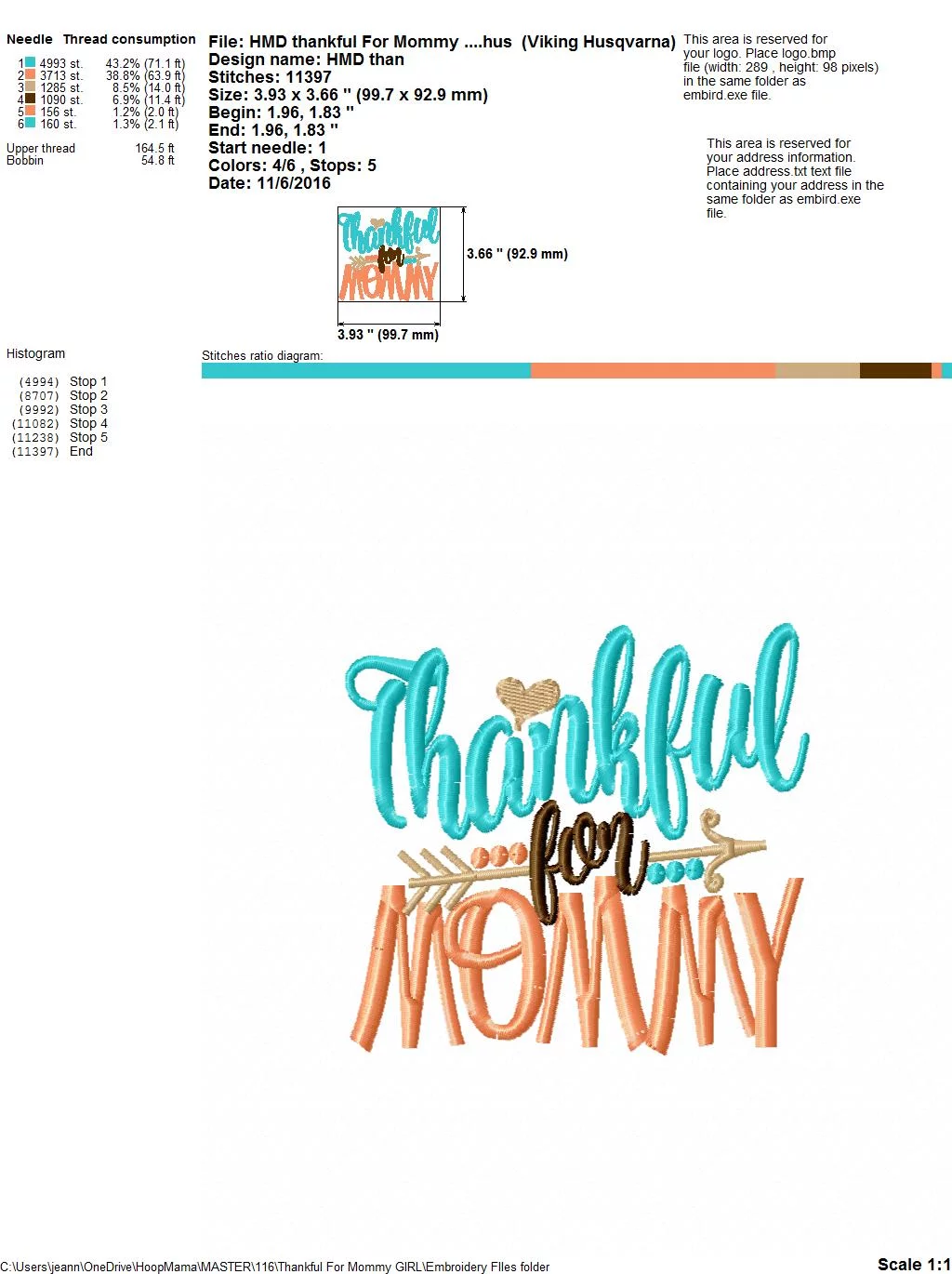 Thankful For Mommy GIRL - Embroidery and Cutting Options - Image 4