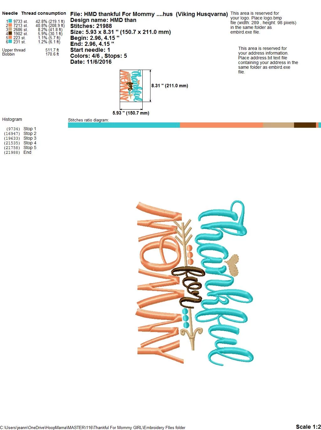 Thankful For Mommy GIRL - Embroidery and Cutting Options - Image 6