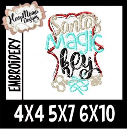 Santa's Magic Key Embroidery And Cutting Design & Printable - Image 2
