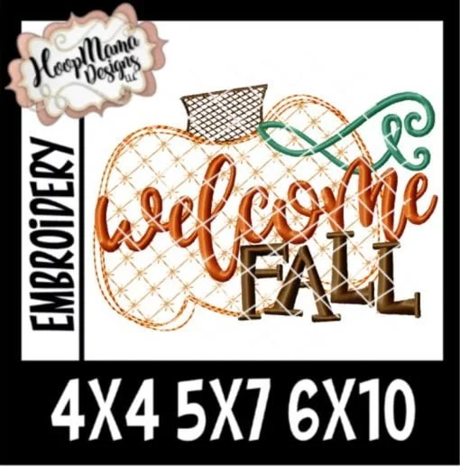 Welcome Fall - Embroidery and Cutting Options - Image 2