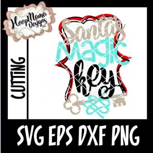 Santa's Magic Key Embroidery And Cutting Design & Printable - Image 3