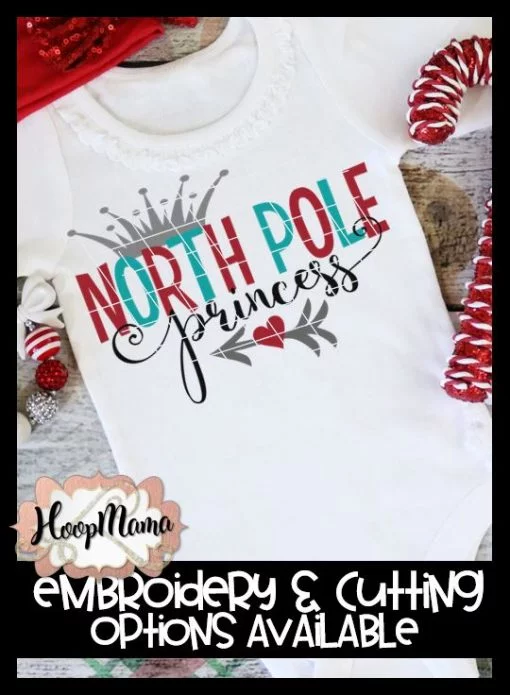 North Pole Princess - Embroidery and Cutting Options