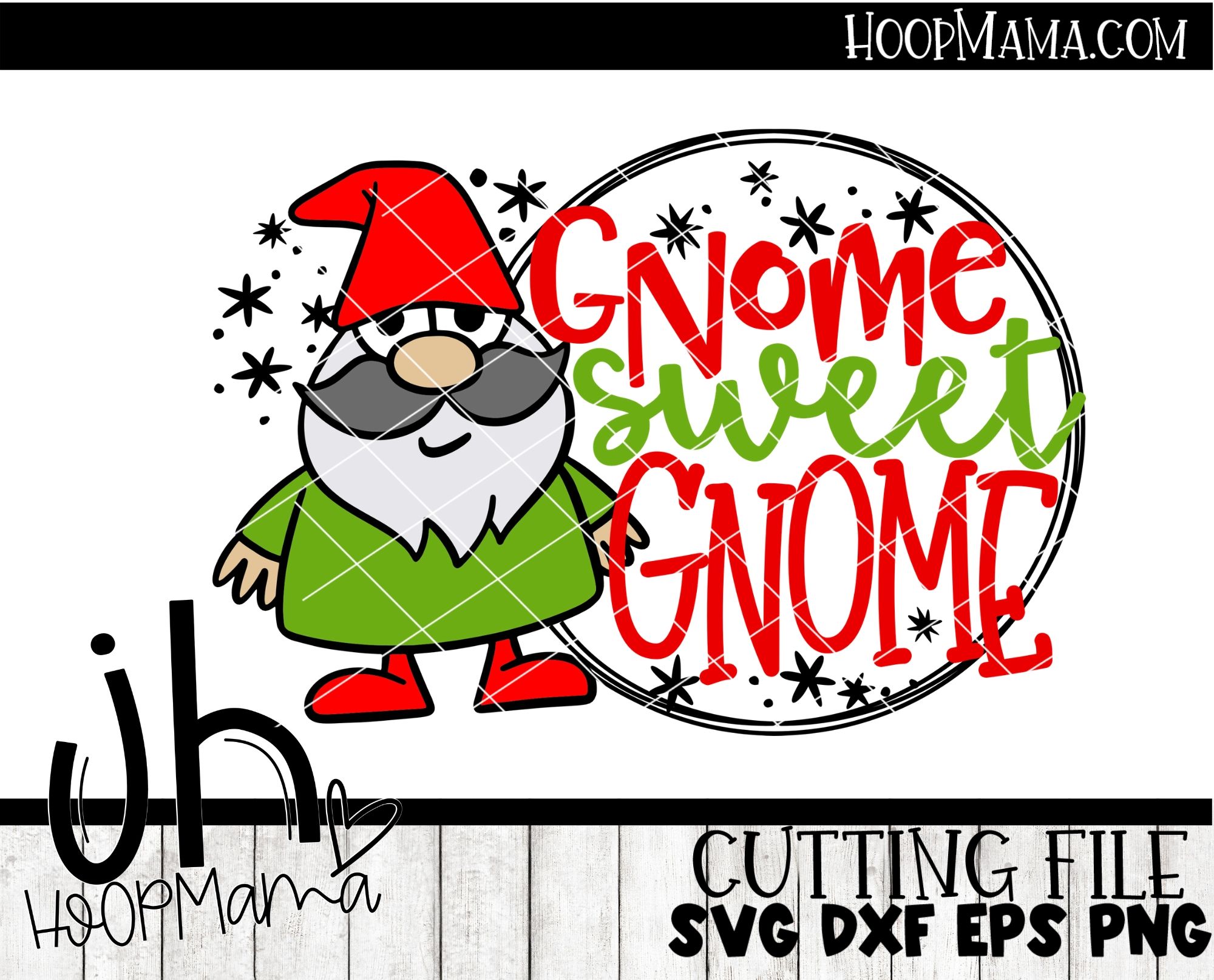 Download Gnome Sweet Gnome - Embroidery and Cutting Options - HoopMama