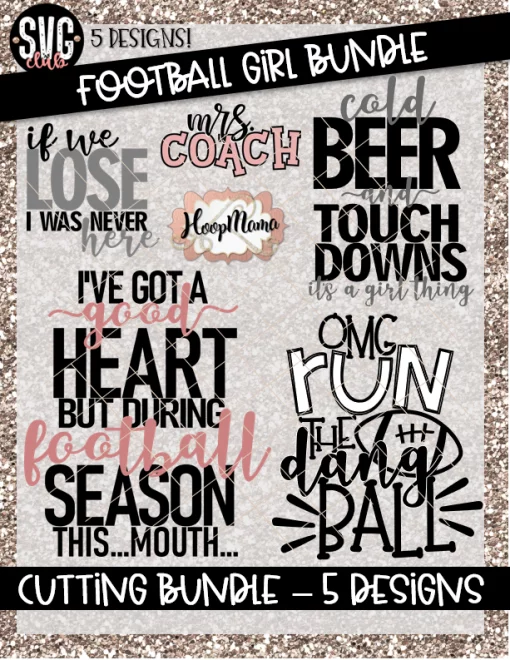Football Girl Cutting Bundle - 5 Designs!