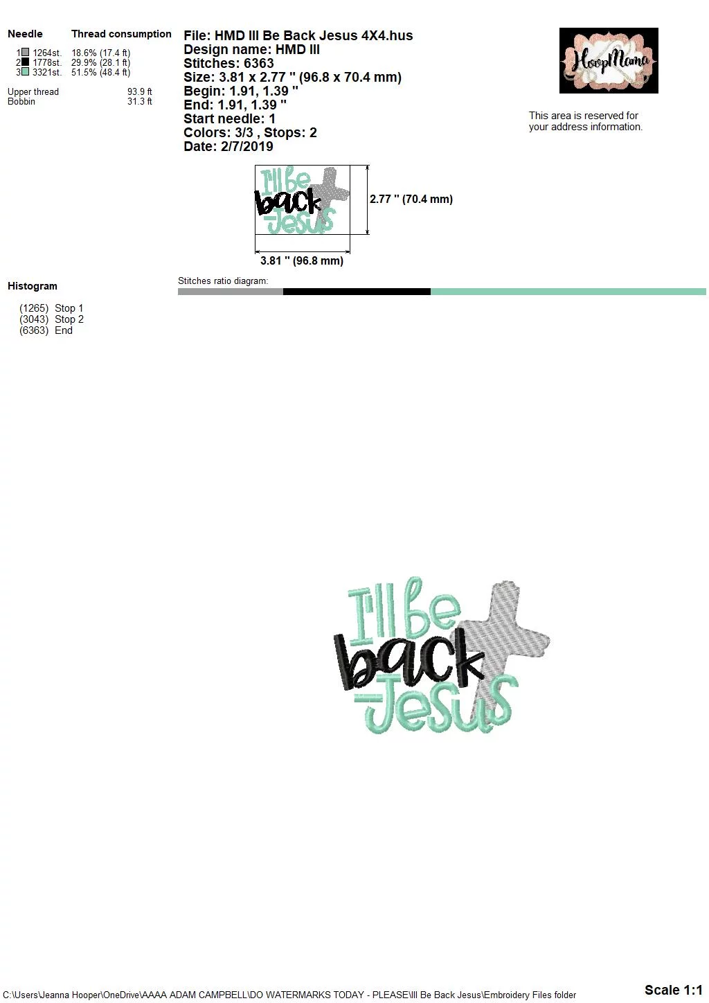 I'll Be Back - Jesus - Embroidery and Cutting Options - Image 6