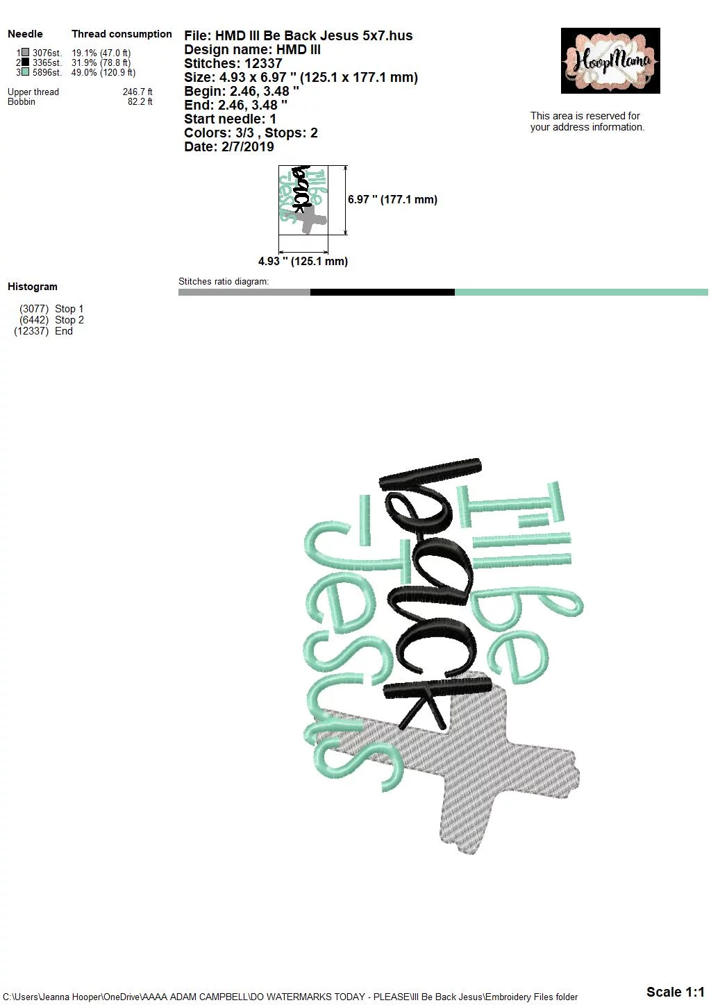 I'll Be Back - Jesus - Embroidery and Cutting Options - Image 4