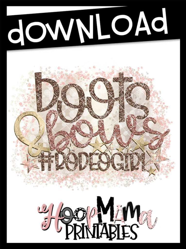 Boots And Bows Rodeo Girl - DOWNLOAD - HoopMama