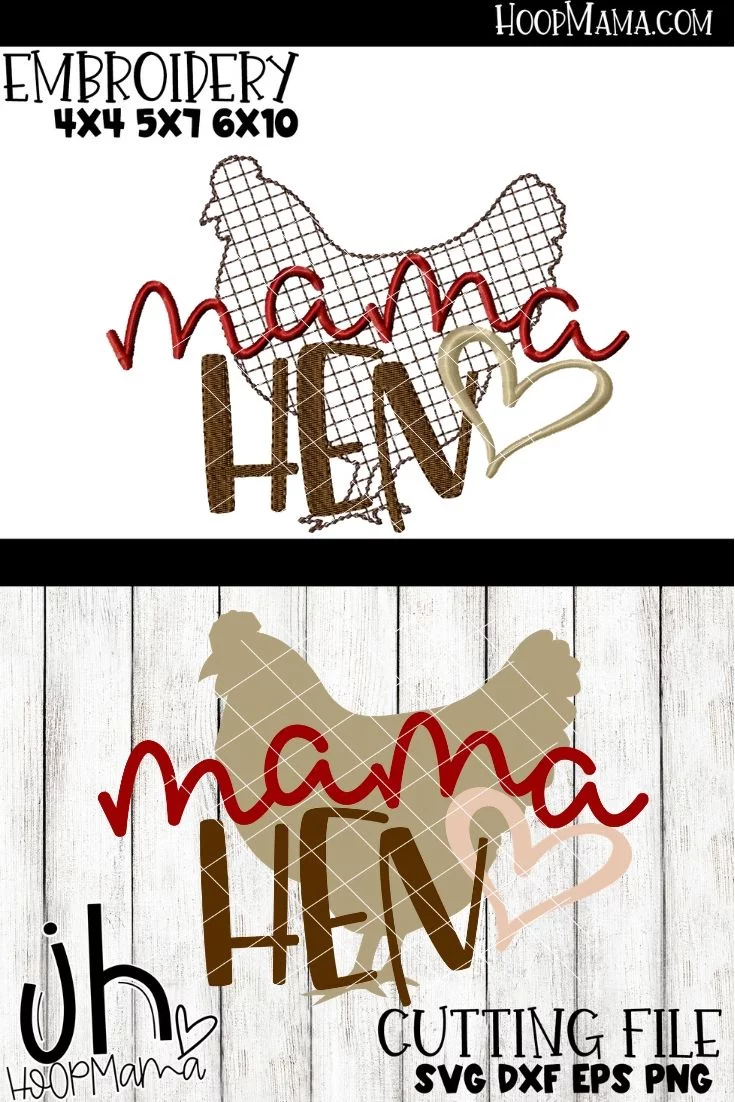 Mama Hen - Embroidery and Cutting Options