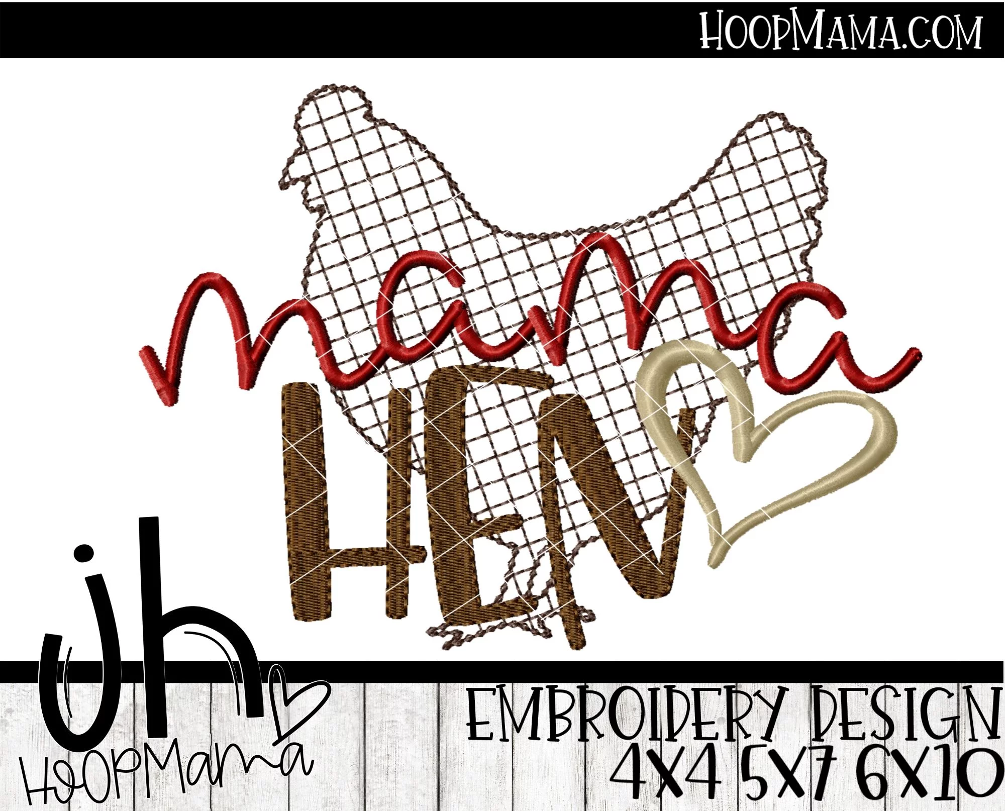 Mama Hen - Embroidery and Cutting Options - Image 2
