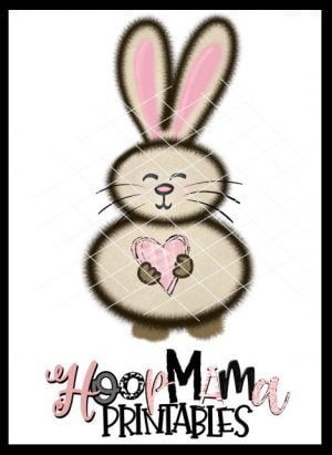 Bunny Holding Heart - DOWNLOAD - HoopMama