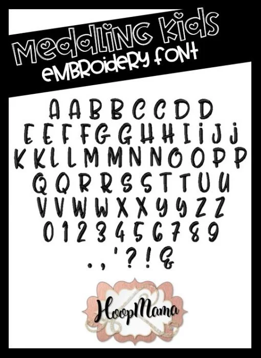 Meddling Kids Embroidery Font With BX Mapping - Image 2