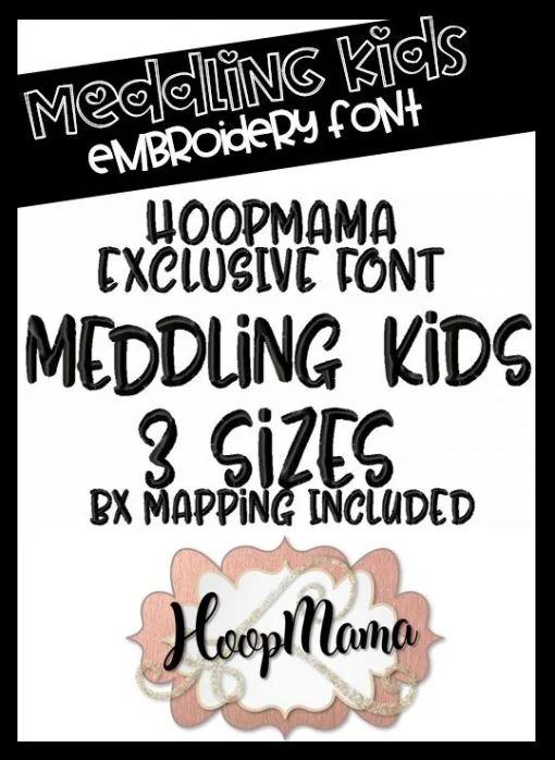 Meddling Kids Embroidery Font With BX Mapping