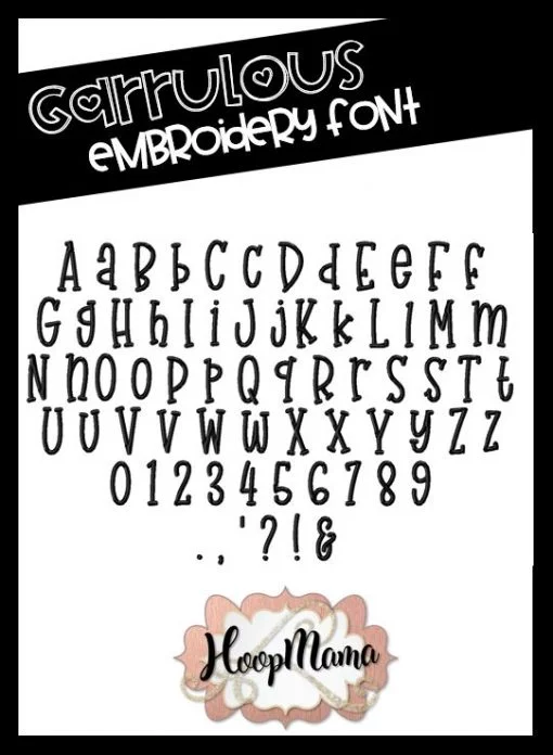 Garrulous Embroidery Font With BX Mapping - Image 2