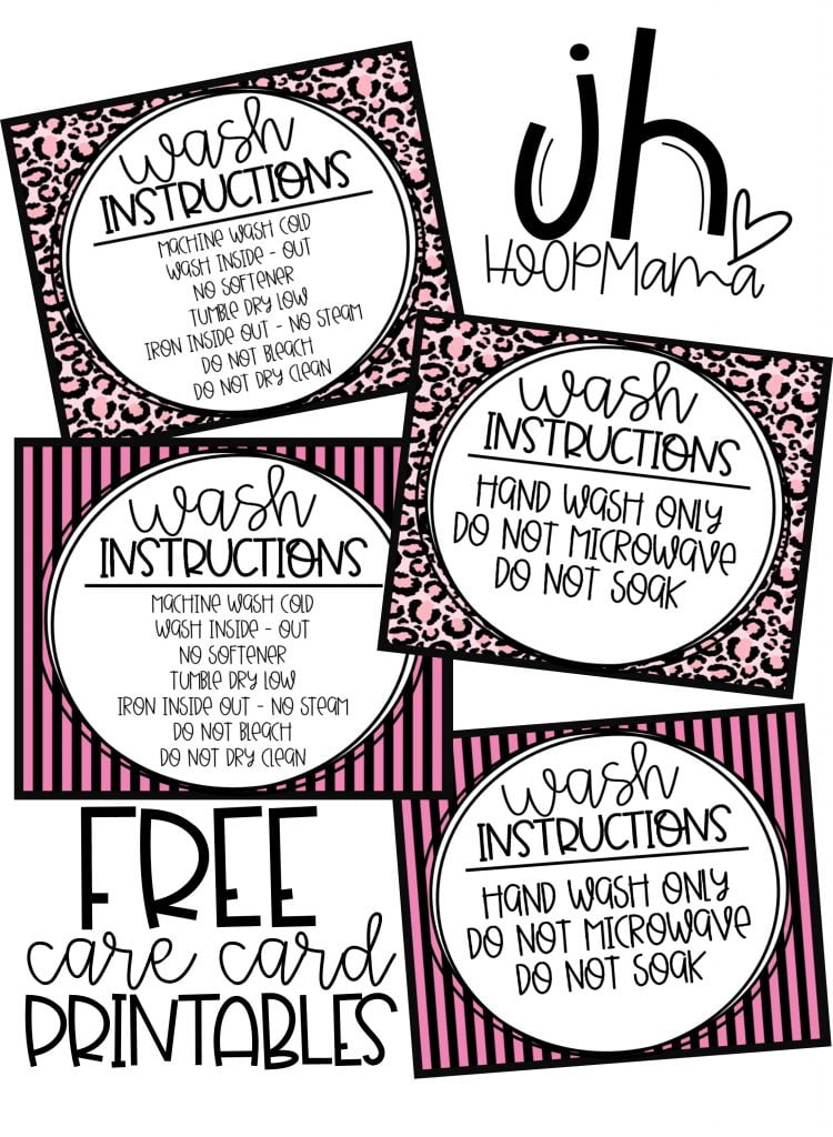 wash instructions printable download hoopmama