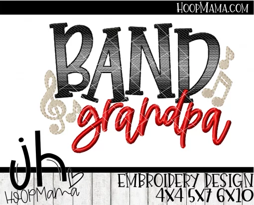Band Grandpa - Embroidery and Cutting Option - Image 2