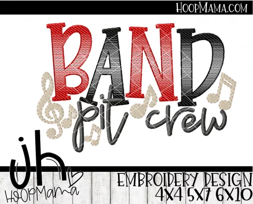 Band Pit Crew - Embroidery and Cutting Option - Image 2