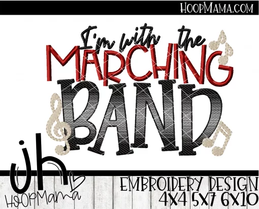 I'm With The Marching Band - Embroidery and Cutting Option - Image 2