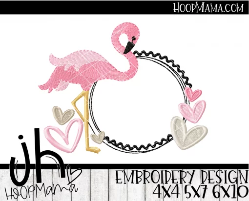 Flamingo Monogram - Embroidery and Cutting Option - Image 2