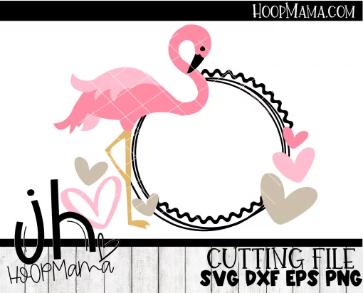Flamingo Monogram - Embroidery and Cutting Option - Image 3
