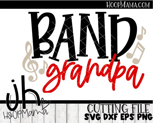 Band Grandpa - Embroidery and Cutting Option - Image 3