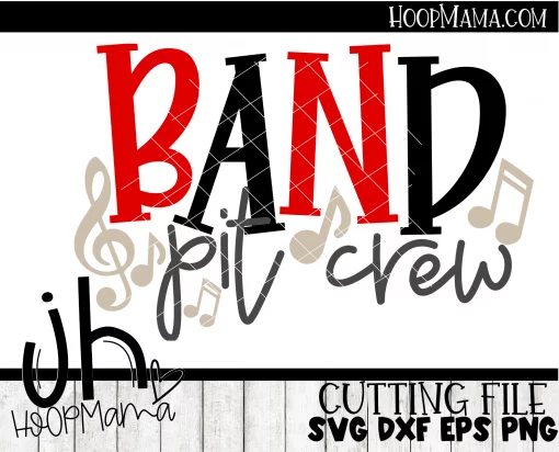 Band Pit Crew - Embroidery and Cutting Option - Image 3