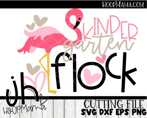 Kindergarten Flock - Flamingo - Embroidery and Cutting Option - Image 3
