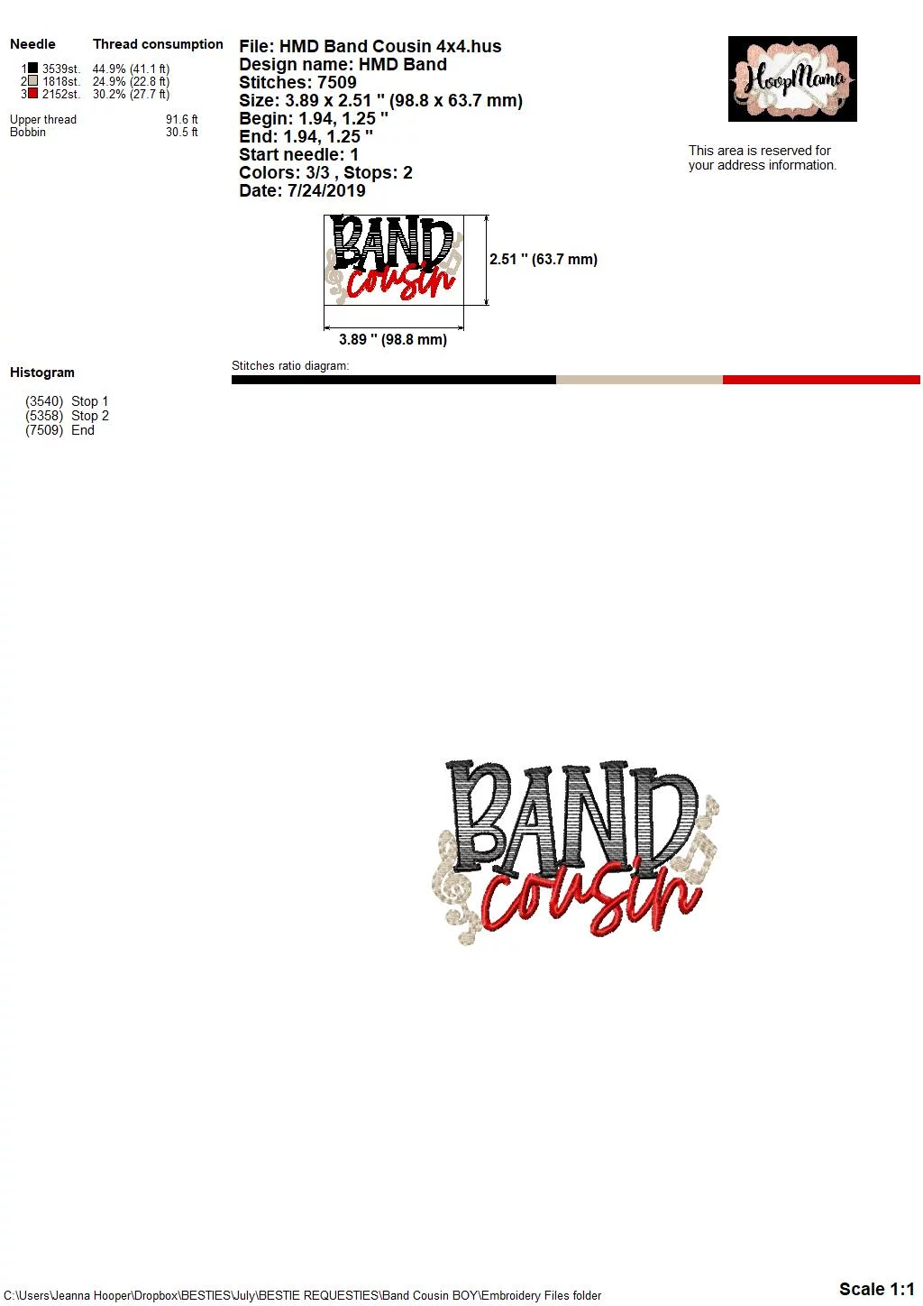 Band Cousin BOY - Embroidery and Cutting Option - Image 4