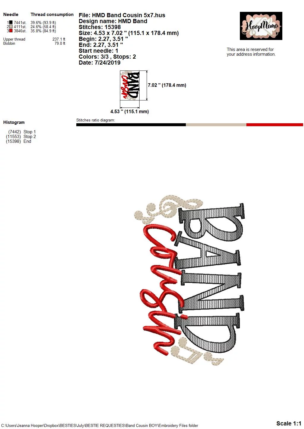 Band Cousin BOY - Embroidery and Cutting Option - Image 5