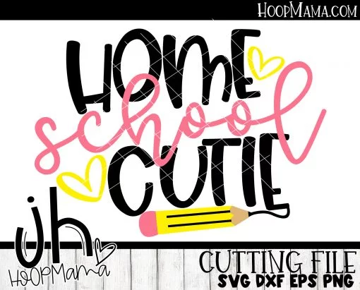 Home School Cutie - Embroidery and Cutting Option - Image 3