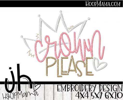 Crown Please - Embroidery and Cutting Option - Image 2