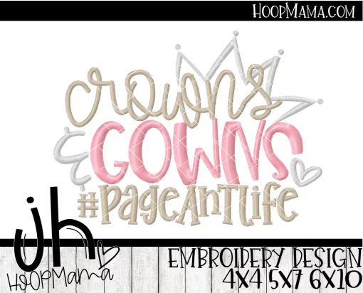 Crowns and Gowns - Embroidery and Cutting Option - Image 2